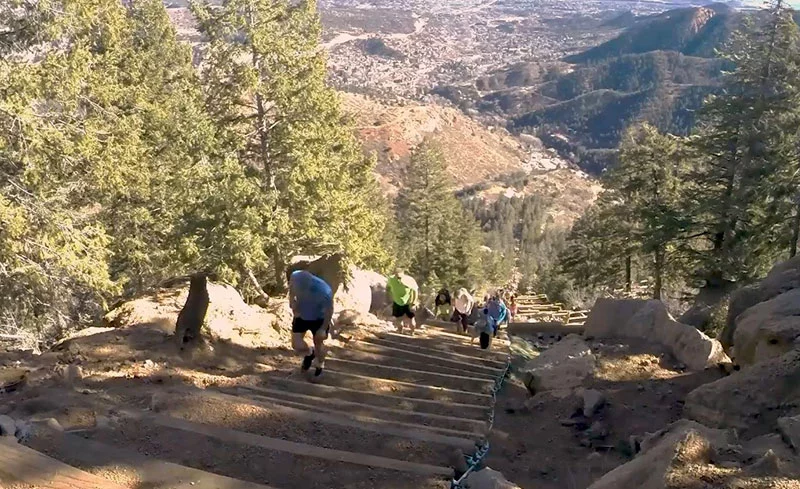 The Manitou Incline in Manitou Springs, Colorado, attracts both tourists and locals who hike up the Incline to get great workout. Photo courtesy of the City of Colorado Springs.