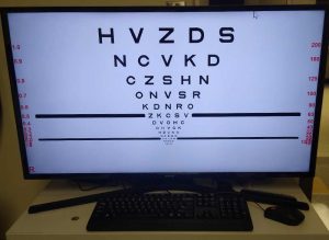 A special reading test used at the Low Vision Rehabilitation Service. Photo by UCHealth.