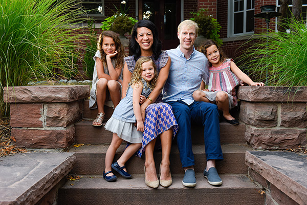new medical center Cherry Creek. Dr. Nina Casanova, a urologist at Cherry Crerek with her husband and three daughters.