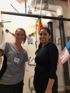 EMTs Syria Jacobi (left) and Dolores Garcia accompanied Andrews on his ritual 15-story climb above University of Colorado Hospital’s Emergency Department. It was his last shift before the heart attack. Photo courtesy of Syria Jacobi and Dolores Garcia.