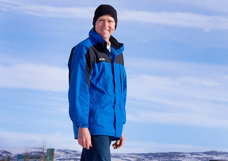 Harold Thalhammer, along the Laramie River Greenbelt Trail near his work where he loves to walk. But at one point, his untreated atrial fibrillation made him so tired that he stopped enjoying it. Photos by Joel Blocker for UCHealth.