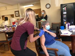 Rosalie Lane receives COVID-19 vaccination