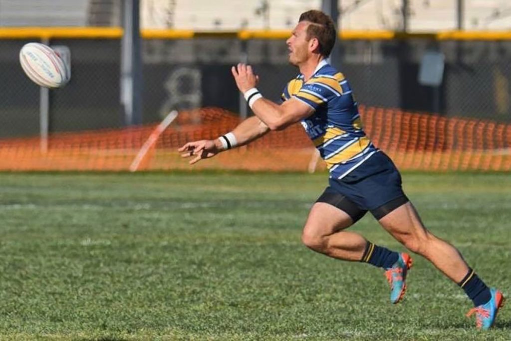 Jonathan Gray in action on the rugby field. Photo courtesy of Jonathan Gray.