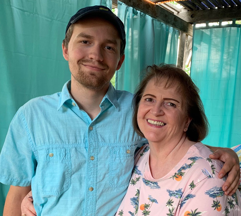 Deb and her nephew before Deb got COVID-19.