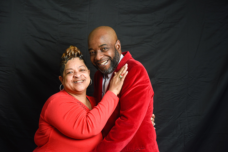 Michael Peoples with his wife, Shelia.
