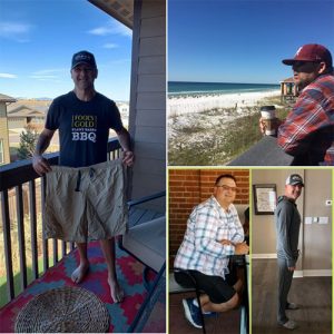 Brian Rodgers before and after he started plant-based eating.