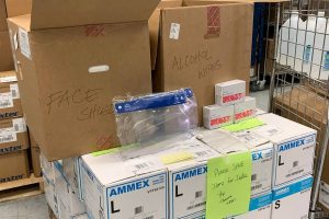 A photo showing boxes of medical supplies that are headed to India to help out with COVID-19 crisis.