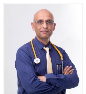 A photo of Sriram Damaraju, temporarily left his neurosurgery practice in Hyderabad in south-central India to help care for COVID-19 patients.
