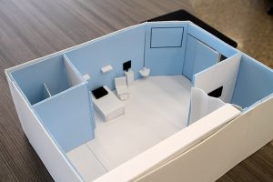 model of a ICU room by students at the Innovation Center of St. Vrain Valley Schools.