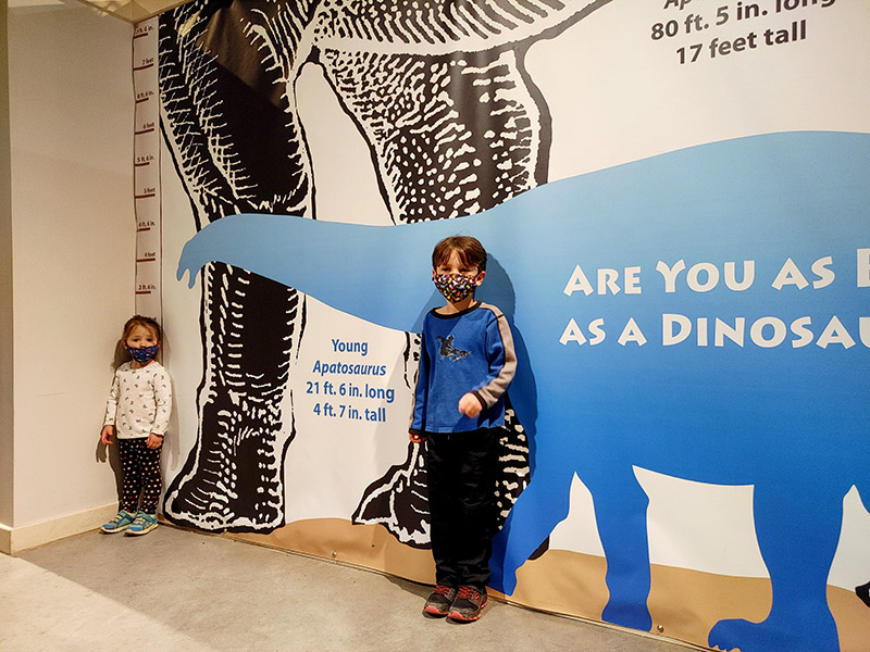 young kids enjoy Dinosaur Journey Museum in Fruita, Colorado