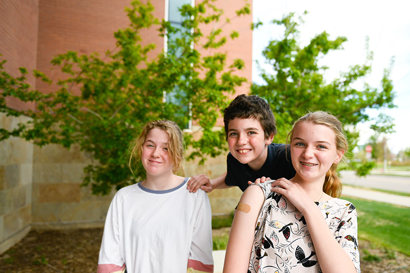 kids get COVID-19 vaccines. Kate, Wilson and Meghan Williams were all smiles after the girls got their first dose of COVID-19 vaccines on Thursday.
