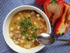Posole, a pork and hominy soup, could be called “the chicken soup” of the Southwest and is a great soup for flu season..