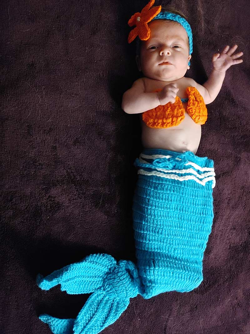 Kabrini Mays dressed as a mermaid for Halloween. Her mom was pregnant with COVID-19 and Kabrini had to be delivered months before her Halloween due date. Photo courtesy of the Mays family.