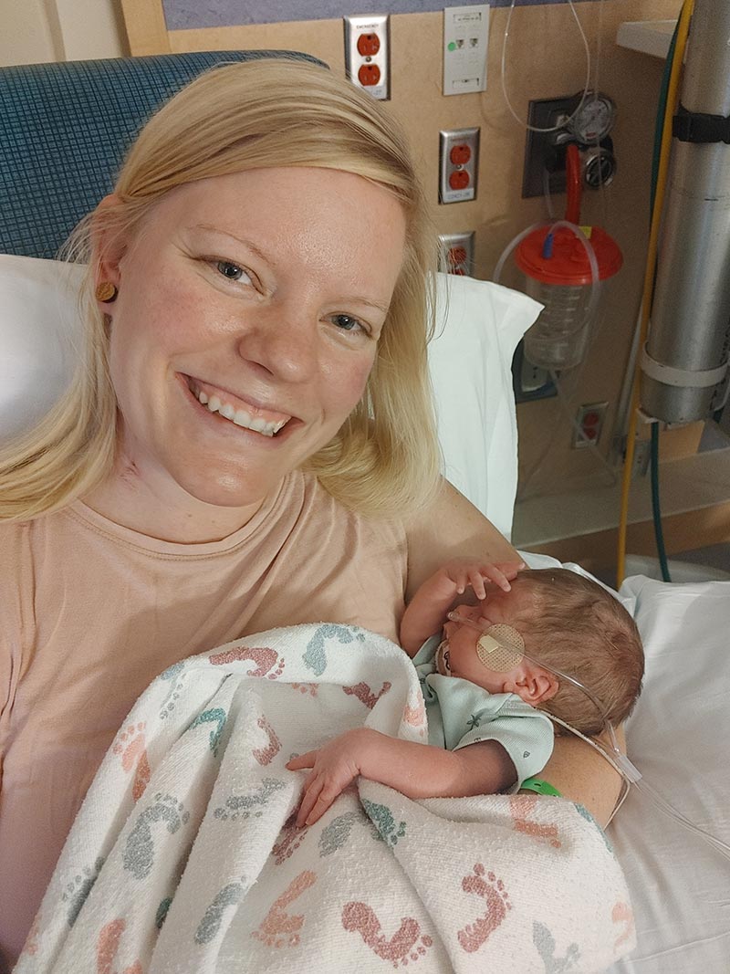 Sarah Mays holds her daughter, Kabrini. Photo courtesy of the Mays family.