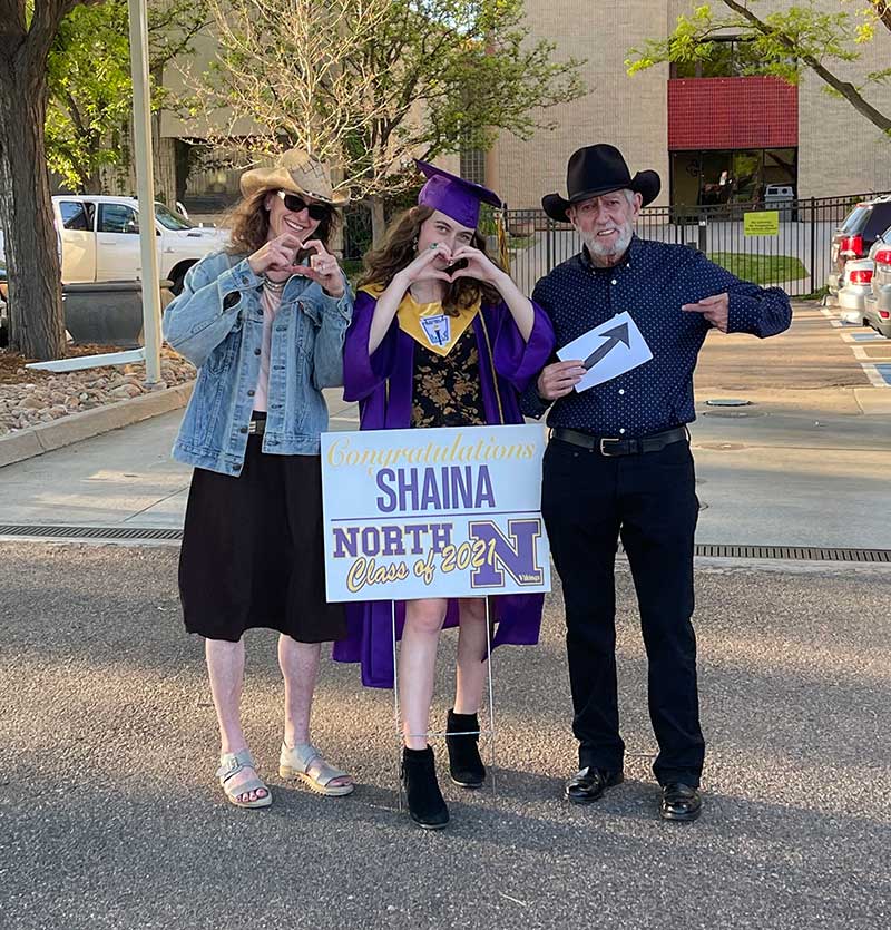 Jim Walsh and wife Basha celebrate daughter Shaina’s high school graduation. With Dr. Cornwell’s help, Walsh survived heart failure and received a heart transplant in 2019. Photo courtesy of Jim Walsh