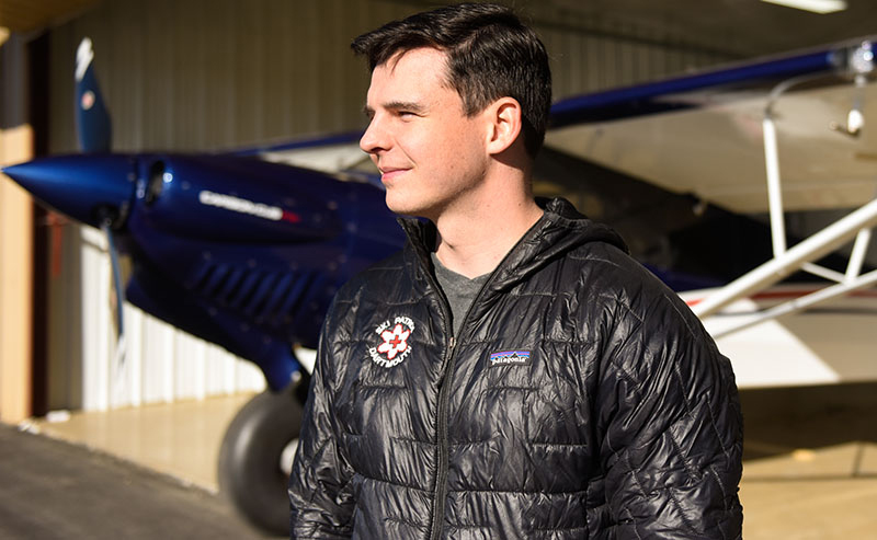 Matt Moniz with his plane.