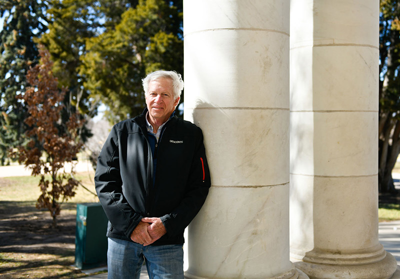 Stan cope at a Denver park after treated for epiphrenic diverticulum and esophagus cancer, the first which caused the second.