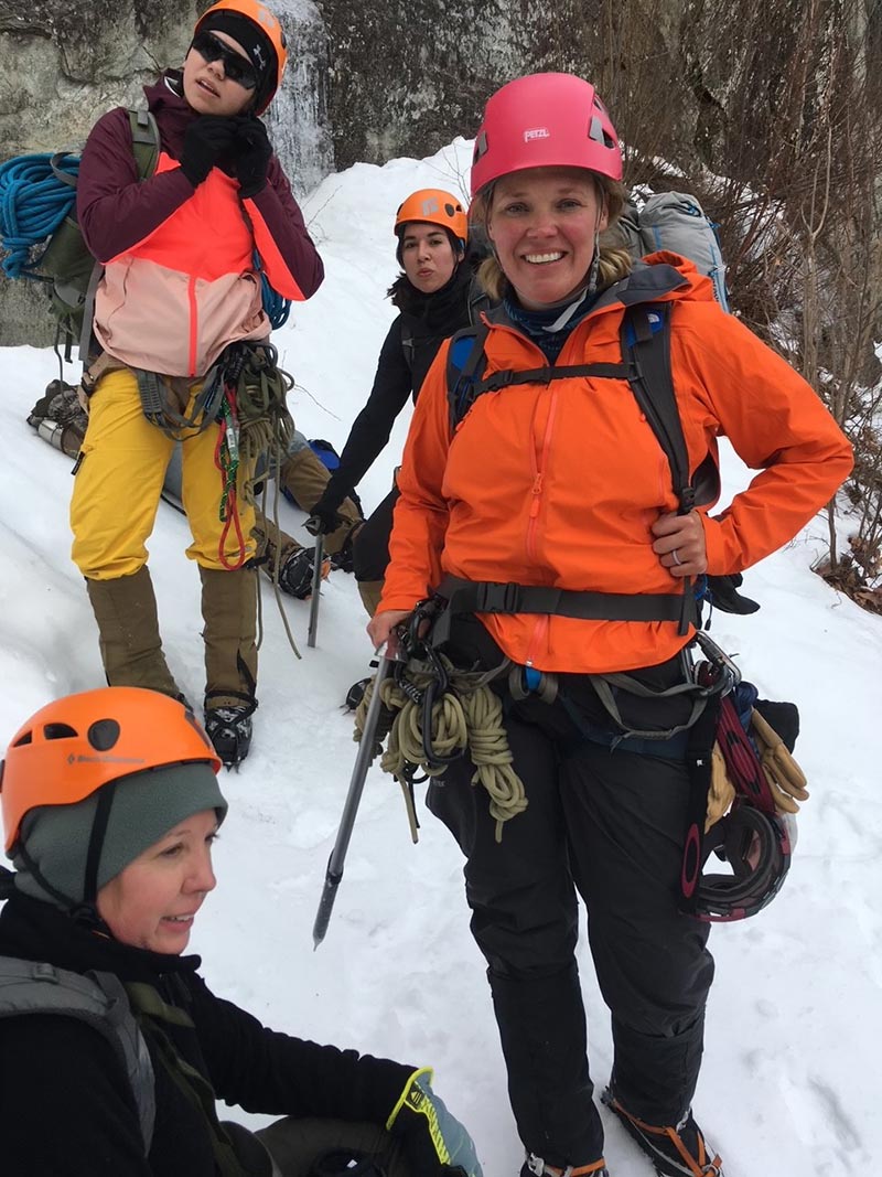 Maj. Dr. Genevieve Hillis is an emergency medicine specialist who has treated people around the world for heat injuries. She's also trained in wilderness medicine. Here, she assists with a rescue in a remote area of Vermont. Photo courtesy of Maj. Dr. Genevieve Hillis.