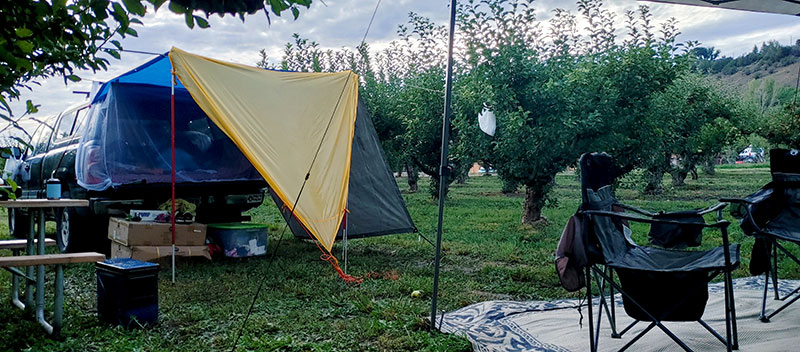 car camping experience at Big B's Orchard near Paonia and Hotchkiss, Colorado.