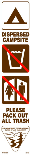 Here is a public lands sign, usually found at secondary road entrances, which provide you information on what is available and allowed in that area.