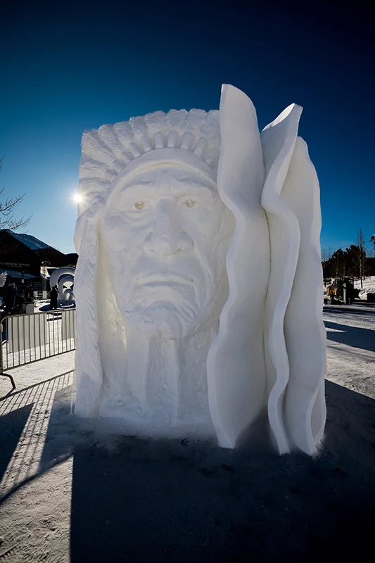 The 2025 People's Choice winning sculpture, "The history we remember" by Team South Korea, at the International Snow Sculpture Championships. Photo courtesy of the Breckenridge Tourism Office.