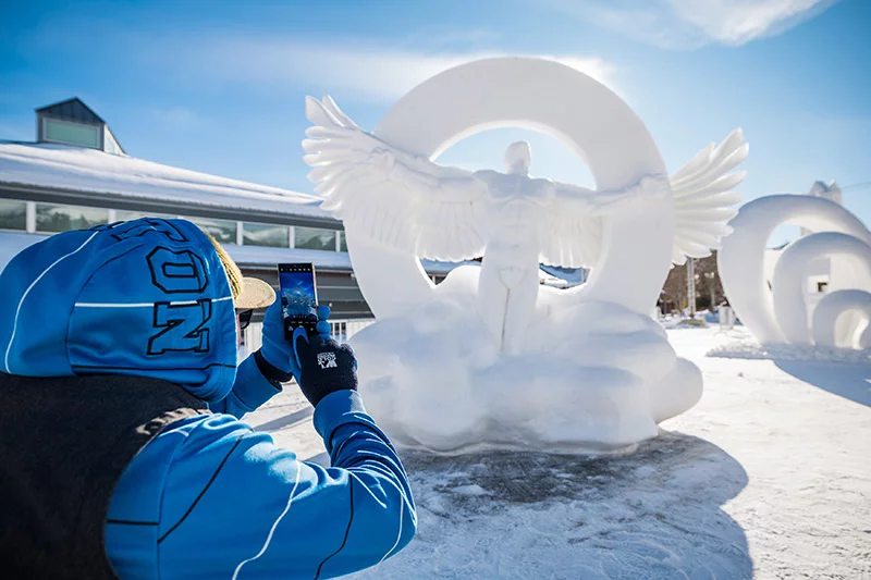 Finished snow sculptures at the 2025 International Snow Sculpture Championships in Breckenridge are a sight to see this January in Colorado. Photo courtesy of the Breckenridge Tourism Office.
