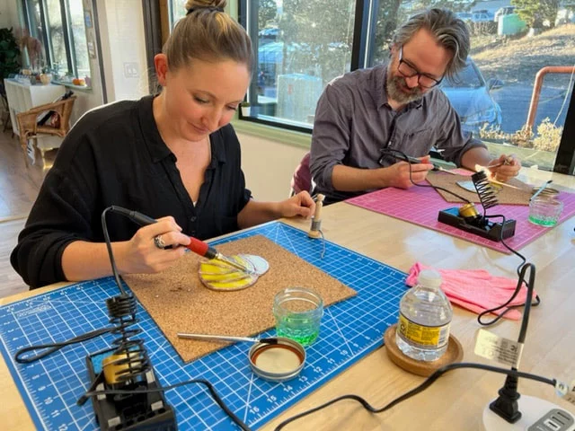 A stop at Bear & Bee | Makers' Studio & Boutique during the First Friday! Art Groove in Estes Park. Photo courtesy Estes Art District. 