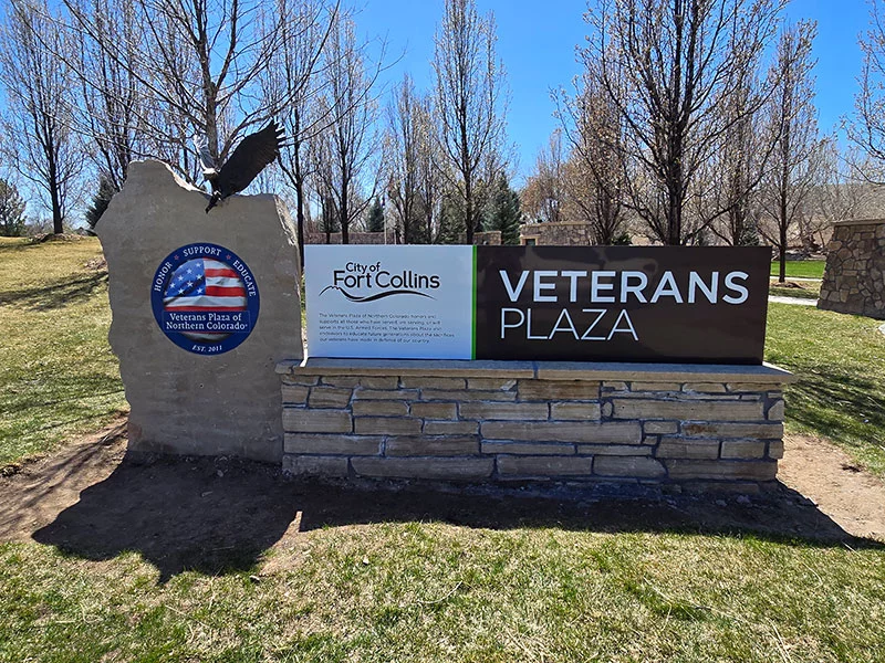 The Memorial Day Ceremony at the Veterans Plaza is the largest event of the year. This year will feature a powerful exhibition on the war for independence. Photo courtesy of Veterans Plaza of Northern Colorado.