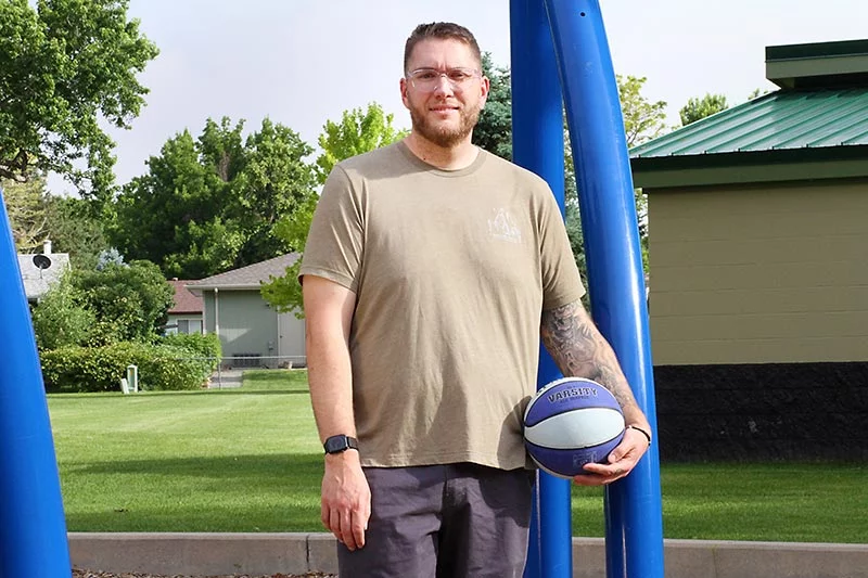 Four years before Dave McLarty's sudden cardiac arrest at his daughter’s basketball game, had already begun focusing on his health. His collapse wasn’t caused by a heart attack, but by a genetic electrical issue known as ventricular fibrillation. Photo by Joel Blocker, for UCHealth.