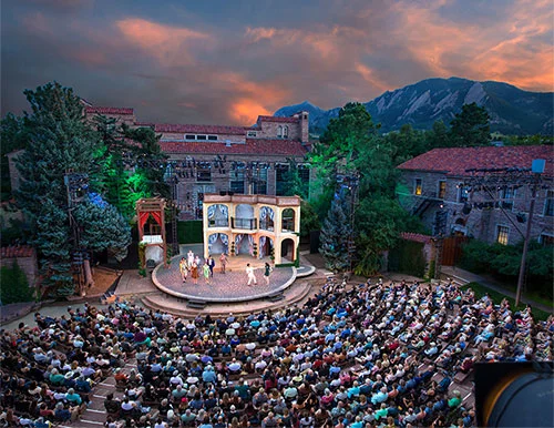 The Colorado Shakespeare Festival at the Mary Rippon Outdoor Theater in Boulder, Colorado. Photo by Jennifer M Koskinen, courtesy of CU Presents.