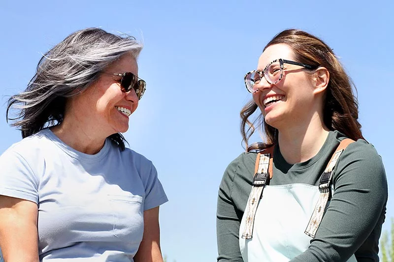 Lily Wyn with her mom, Lee Belanger. It was Lily who urged her mom to go to the hospital after her mom called her with troubling symptoms. Photo by Joel Blocker, for UCHealth.