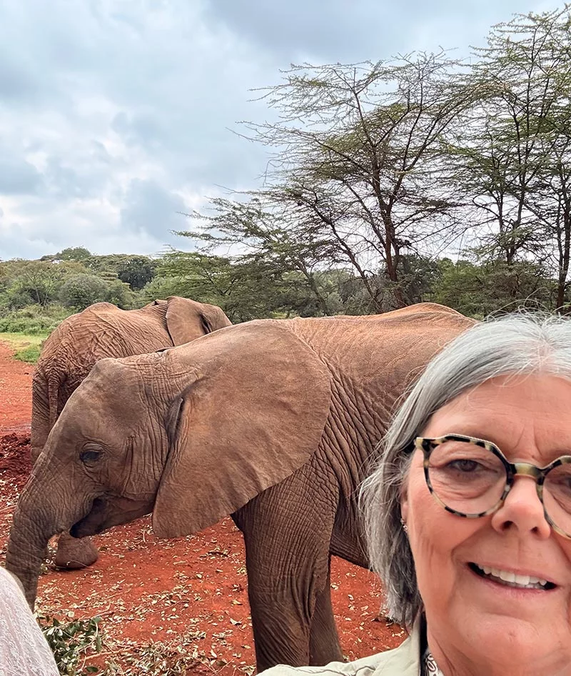 Val checks out a few elephants during her trip to Kenya. Photo courtesy of Val Frank.