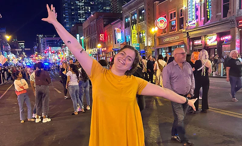 Saren and a friend took a recent trip to Nashville, Tenn. where they "danced and danced." Photo courtesy of Saren Peterson.