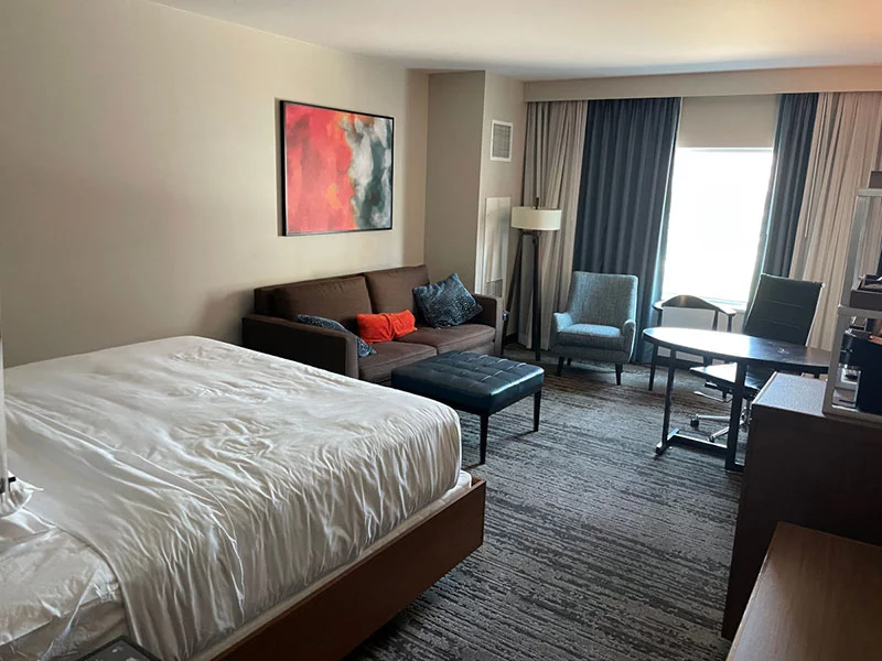 The Hyatt’s room 219. This is what the converted rooms looked like the Hotel2Hospital team got started at the beginning of July – and what they’ll look like soon after the demonstration ends on July 25. Photo by Todd Neff for UCHealt