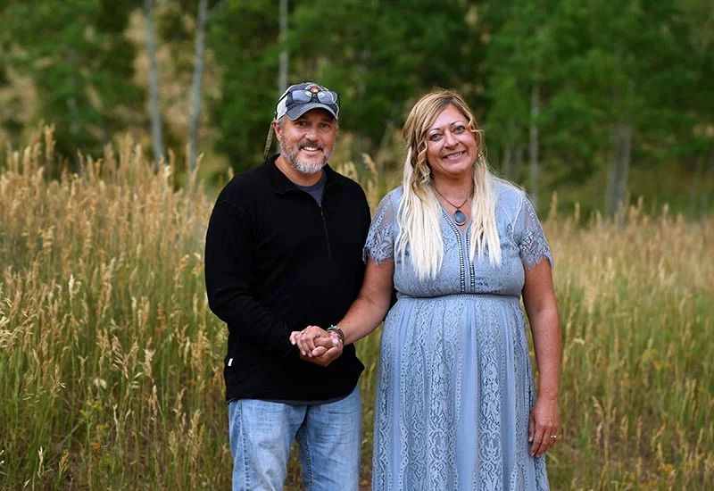 Teresa with her partner, Tony. She would sing to him during the long nights of her hospital stay to soothe both of them and help her spirit heal. Photo by Kathryn Scott, for UCHealth.