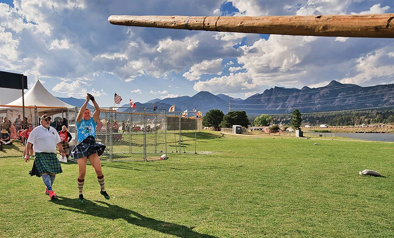Caber tossing is one of the athletic events that takes place at the Longs Peak Scottish-Irish Highland Festival each year. Photo courtesy of Longs Peak Scottish Irish Highland Festival.