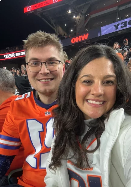 Haley and Braden are fans of the Denver Broncos and got to attend a game in Ohio. Photo courtesy of Haley and Braden Shirley.
