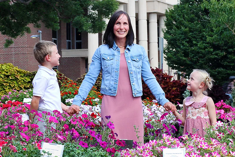 Kelsey Schnoor with her children, Oliver and Zoë. Kelsey was born at Poudre Valley Hospital, and so were both of her children. Photo by Joel Blocker, for UCHealth.