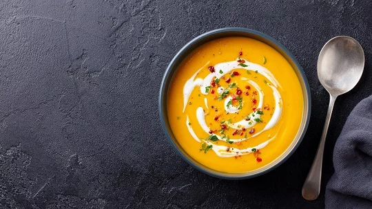 This vegan Thai butternut squash soup highlights the delightful sweetness of autumn. Photo: Getty Images.