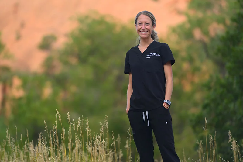 Dr. Anne Flower joined UCHealth about three years as an emergency medicine doctor in Colorado Springs. She entered the Leadville Trail 100 races this summer and set a new women's course record. Photo by Mark Reis, for UCHealth.