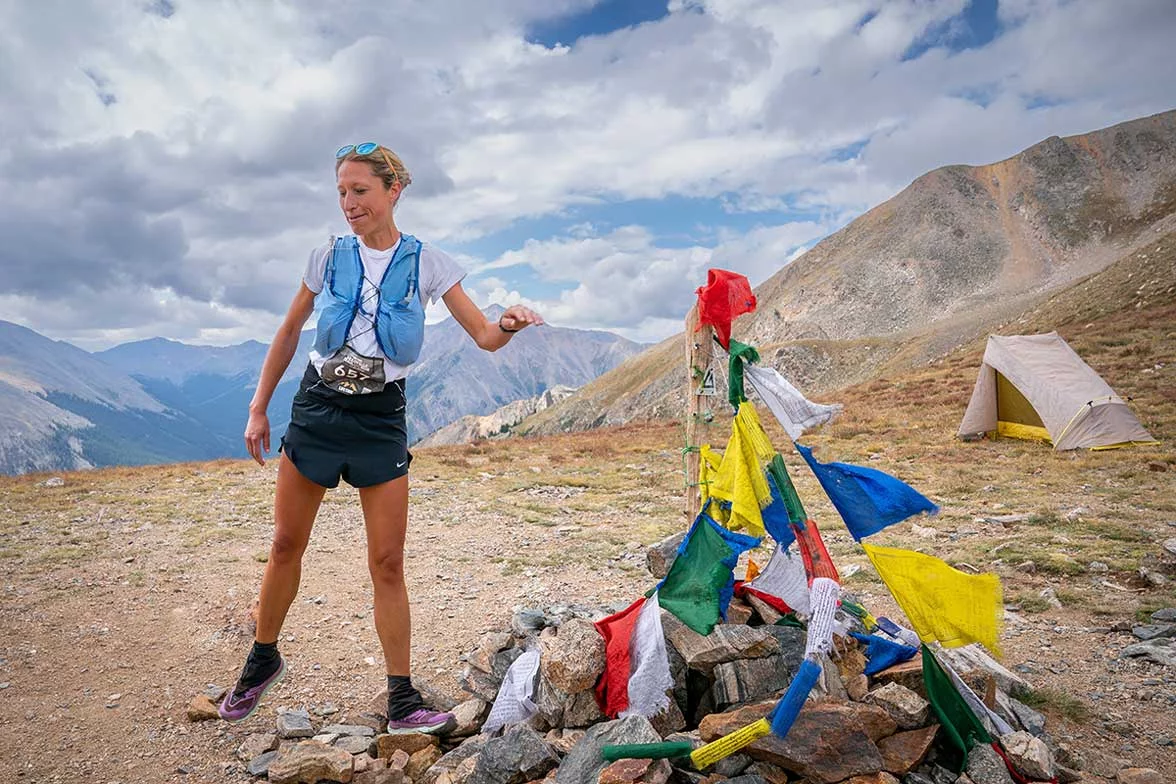 Dr. Anne Flower, an ER doctor with UCHealth in Colorado Springs, runs the Leadville Trail 100 race. She set a new women's course record and finished in second place overall in just under 18 hours. It was her debut 100-mile ultramarathon. Photo by Peter Maksimow.