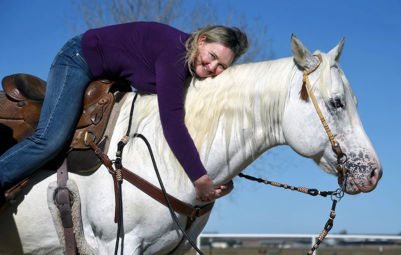 Carey Benson's reunion with Johnny Ringo MMR was a milestone she set from her hospital bed last summer. Photo by Sonya Doctorian, UCHealth.