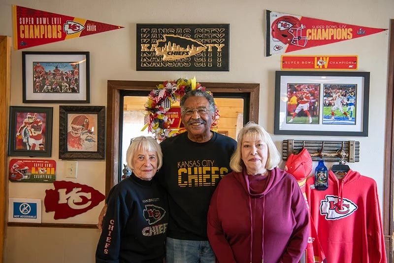 Willie, his wife, Cheryl, left, pose with Cheryl's daughter, Christy, at their restaurant in Silver Cliff. The local community rallied when he was searching for a kidney donor. Photo by Chuck Bigger, for UCHealth.