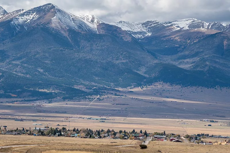 The towns of Silver Cliff and Westcliffe, foreground, sit side by side in southern Colorado. Members helped in the effort to find a kidney donor for one businessman. Photo by Chuck Bigger, for UCHealth.