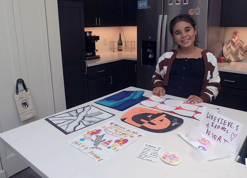 Genevieve, 9, loves doing art projects in her new home. While her mom finished school to become a nurse, mother and daughter had to move around a bit. They look forward to staying in their beautiful apartment, thanks to an investment in affordable housing for employees at Yampa Valley Medical Center. Photo by John Russell, for UCHealth.