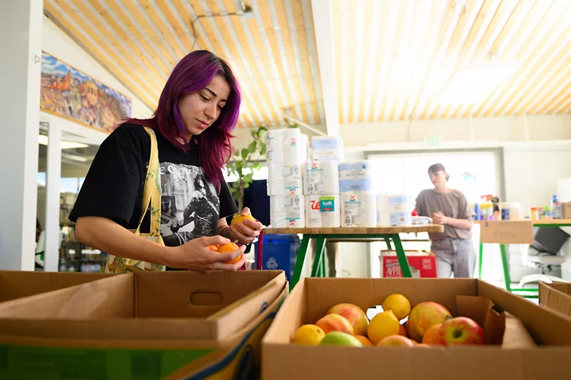 Food to Power, a nonprofit in Colorado Springs that hosts pop-up, no-cost grocery events, has a small farm and a food rescue location. Photo by Mark Reis, for UCHealth.