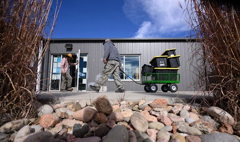 Food to Power, a nonprofit in Colorado Springs that hosts pop-up, no-cost grocery events, has a small farm and a food rescue location. Photo by Mark Reis, for UCHealth.