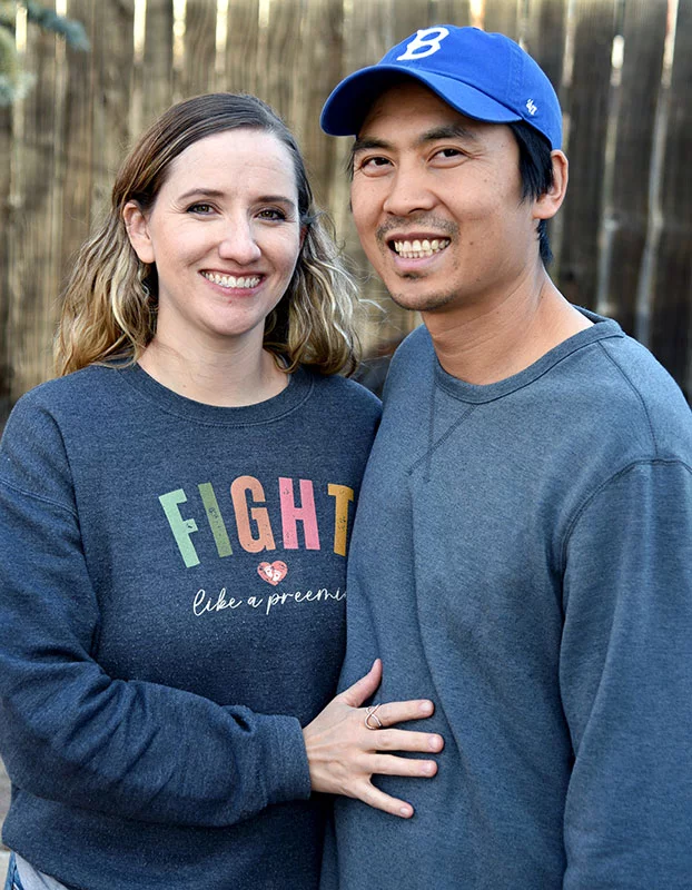 Alyssa and Nhanh Tran in their backyard in Centennial, Colorado. Photo by Sonya Doctorian, UCHealth.