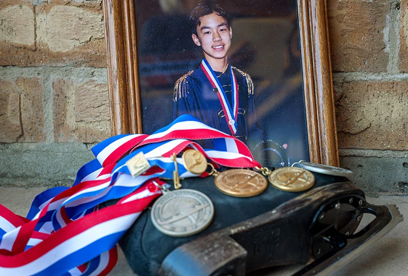 As a child, Lee spent hours on the ice in Pueblo and Colorado Springs, and he ranked among the top 30 men's figure skaters worldwide in the late 1990s and early 2000s. But his parents never let the sport overshadow his education, and Lee went on to become a doctor, inspired by the doctors and physical therapists who helped him with skating injuries. Photo by Mike Sweeney, for UCHealth.