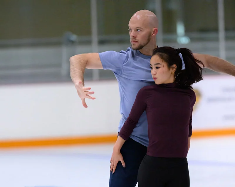 Danny O'Shea brought years of skating experience — both in singles and pairs — to his partnership with Ellie Kam. Their talents and strong partnership have put them in contention to win medals in Milan, Italy, this year, then at the World Championships in March. Photo by Mark Reis, for UCHealth.